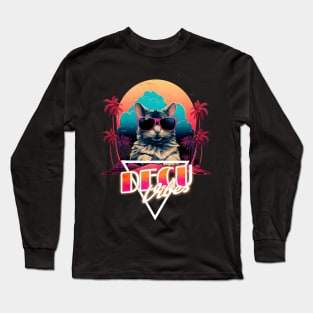 Retro Wave Degu Miami Vibes Long Sleeve T-Shirt